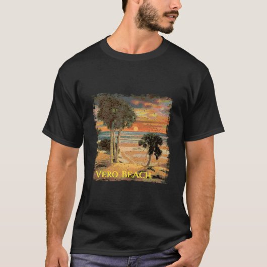 Vero Beach Fl Palm Tree Beach Style T-shirt (Voorkant)