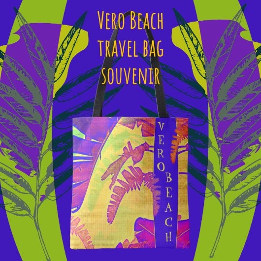 Vero Beach Florida Bright Tropische Palm Fronds Tote Bag