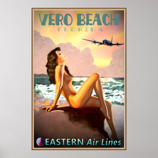 Vero Beach Florida Eastern Air Lines Reisposter Poster (Voorkant)