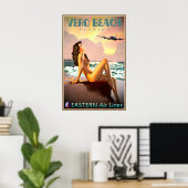 Vero Beach Florida Eastern Air Lines Reisposter Poster (Thuiskantoor)