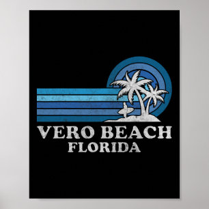 Vero Beach Florida Familie Zomer Vakantie Vintage Poster
