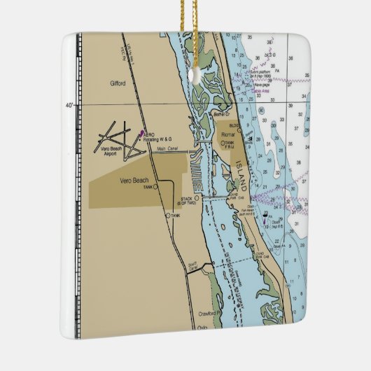 Vero Beach Florida Nautical Chart Keramisch Ornament (Rechts)