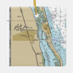 Vero Beach Florida Nautical Chart Keramisch Ornament<br><div class="desc">De kerstversiering van Vero Beach Florida,  gemaakt met een NAA-nautische kaart.</div>