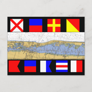 Vero Beach, Florida Nautical Chart Signal Flags Briefkaart