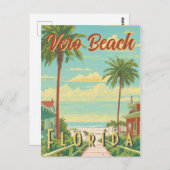 Vero Beach Florida  Palm Tree Beach Briefkaart (Voorkant / Achterkant)