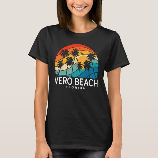 Vero Beach Florida Palm Tree Tropical Beach Souven T-shirt (Voorkant)