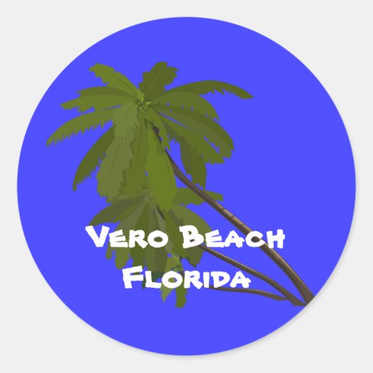 Vero Beach, Florida, Palm Trees Sticker (Voorkant)