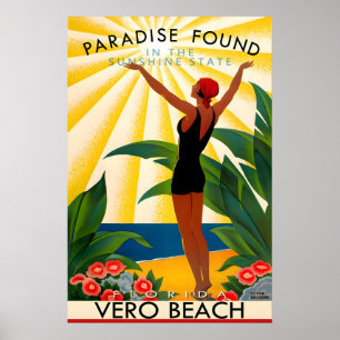 VERO BEACH Florida Paradijs Gevonden Sunburst Nieu Poster