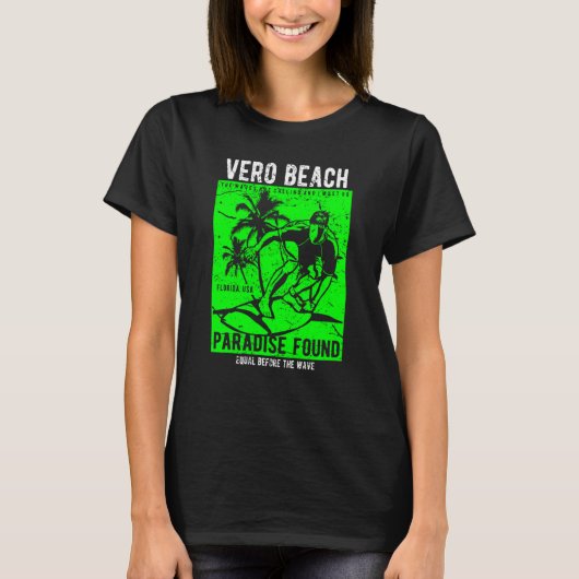 Vero Beach Florida Retro Distressed Style Souvenir T-shirt (Voorkant)