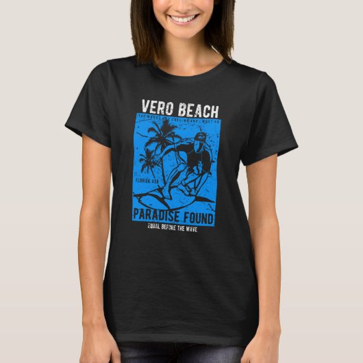 Vero Beach Florida Retro Distressed Style Souvenir T-shirt (Voorkant)
