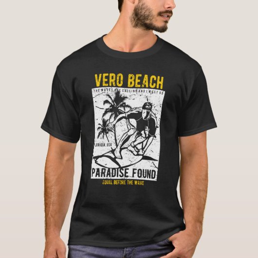Vero Beach Florida Retro Distressed Style Souvenir T-shirt (Voorkant)