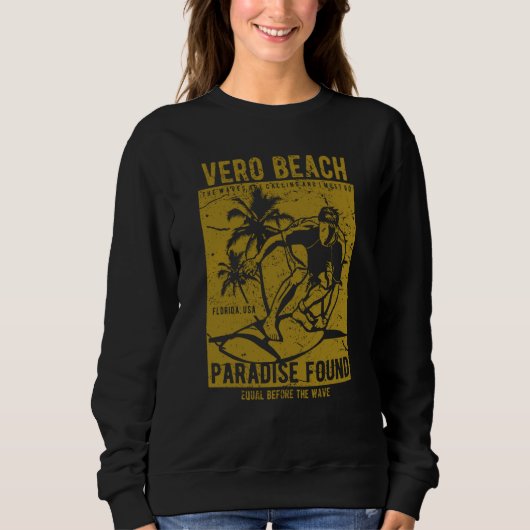 Vero Beach Florida Retro Distressed Style Souvenir Trui (Voorkant)