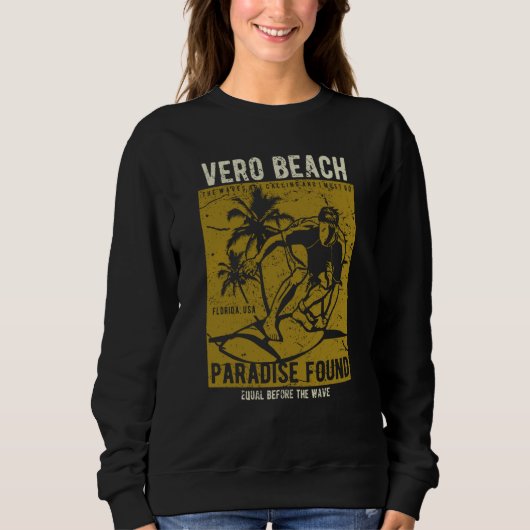 Vero Beach Florida Retro Distressed Style Souvenir Trui (Voorkant)