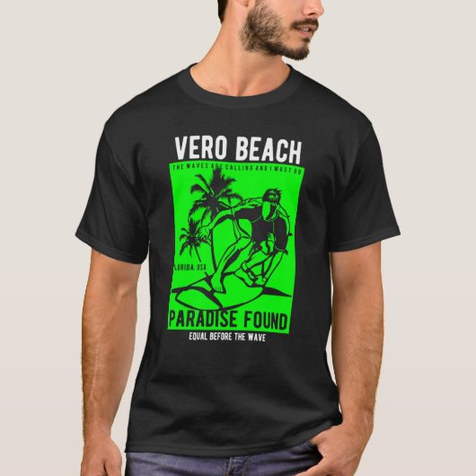 Vero Beach Florida Retro Style Souvenir  1 T-shirt (Voorkant)