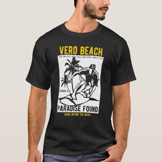 Vero Beach Florida Retro Style Souvenir  9 T-shirt (Voorkant)