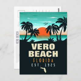 Vero Beach Florida Retro Sunset Souvenirs 60s Briefkaart