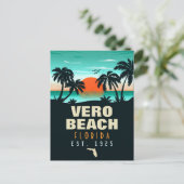 Vero Beach Florida Retro Sunset Souvenirs 60s Briefkaart (Staand voorkant)