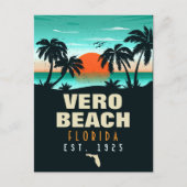 Vero Beach Florida Retro Sunset Souvenirs 60s Briefkaart (Voorkant)