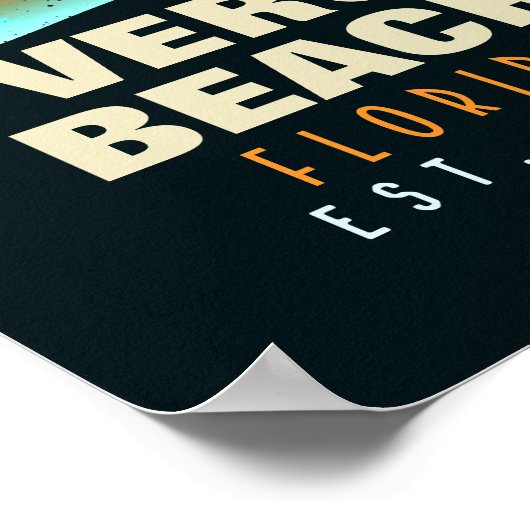 Vero Beach Florida Retro Sunset Souvenirs 60s Poster (Hoek)