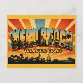 Vero Beach Florida Treasure Coast Vintage Kunst Briefkaart