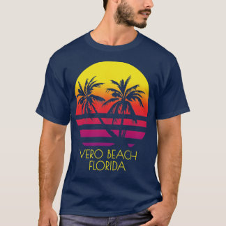 Vero Beach Florida Tropische palmbomen Zonsonderga T-shirt