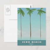 Vero Beach Florida vintage reisposter Briefkaart (Voorkant / Achterkant)