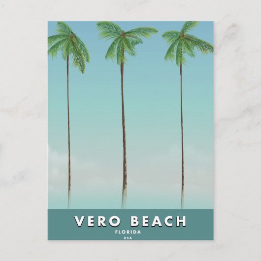 Vero Beach Florida vintage reisposter Briefkaart (Voorkant)
