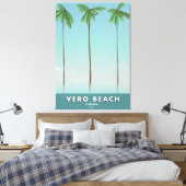 Vero Beach Florida vintage reisposter Canvas Afdruk (Insitu (Slaapkamer))