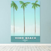 Vero Beach Florida vintage reisposter Canvas Afdruk (Insitu (Houten vloer))