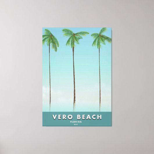 Vero Beach Florida vintage reisposter Canvas Afdruk (Voorkant)
