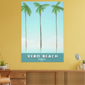 Vero Beach Florida vintage reisposter Canvas Afdruk (Insitu (Woonkamer))