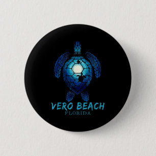 Vero Beach Florida Zeeschildpad Strand Liefhebber Ronde Button 5,7 Cm