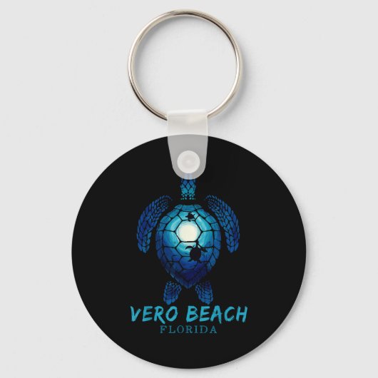 Vero Beach Florida Zeeschildpad Strand Liefhebber Sleutelhanger (Voorkant)