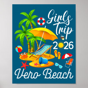 Vero beach florida zomer tropische meidenreis 2026 poster