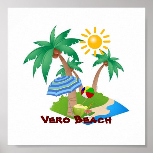VERO BEACH Perfect Vacation sticker Poster (Voorkant)