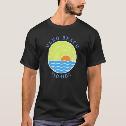 Vero Beach Retro Sunset T-shirt (Voorkant)