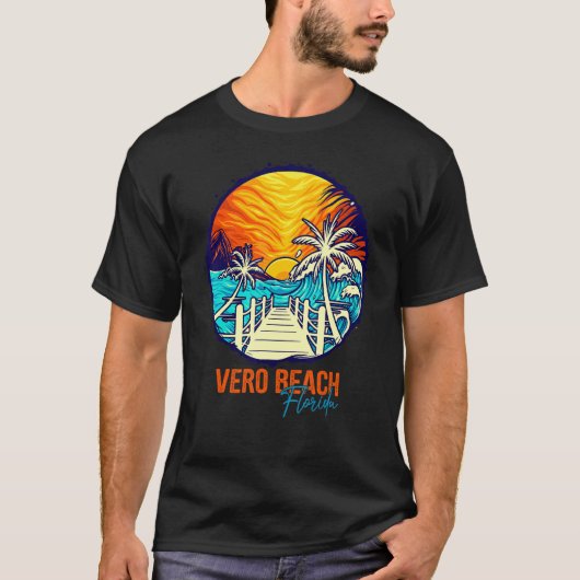 Vero Beach Sunset Matching Vacation Friends Family T-shirt (Voorkant)