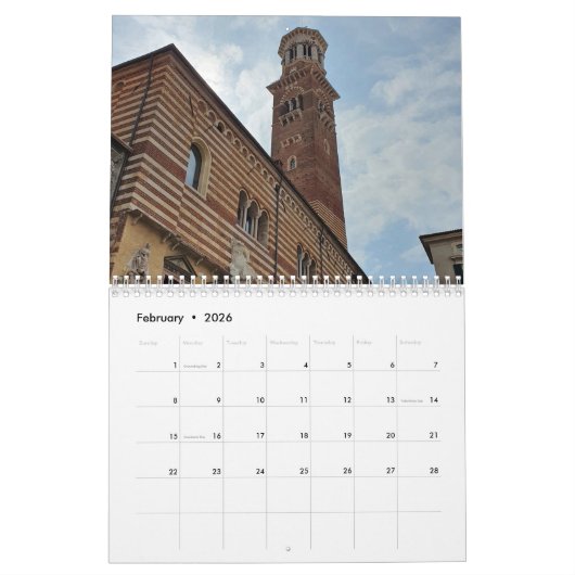 Verona 2026 calendar kalender (Feb 2026)