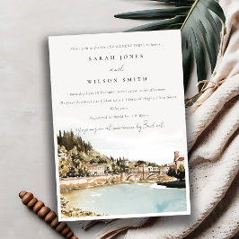 Verona Adige River Italië Waterverf Verloving Kaart