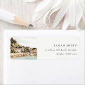 Verona Adige Rivier Italië Waterverf Adres Etiket (Insitu)