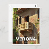 Verona Balkon Italië Reizen Briefkaart (Voorkant / Achterkant)