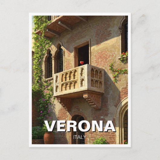 Verona Balkon Italië Reizen Briefkaart (Voorkant)