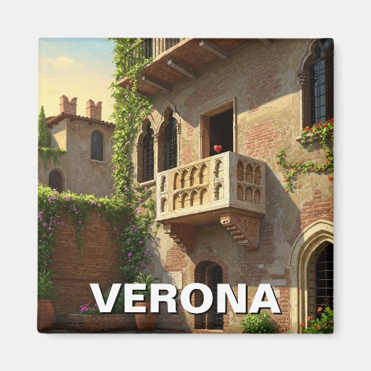 Verona Balkon Italië Reizen Magneet (Voorkant)