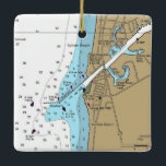 Verona Beach Lake Oneida Chart Keramisch Ornament<br><div class="desc">Verona Beach en Lake Oneida New York kerstversiering,  gemaakt met een nautische kaart.</div>