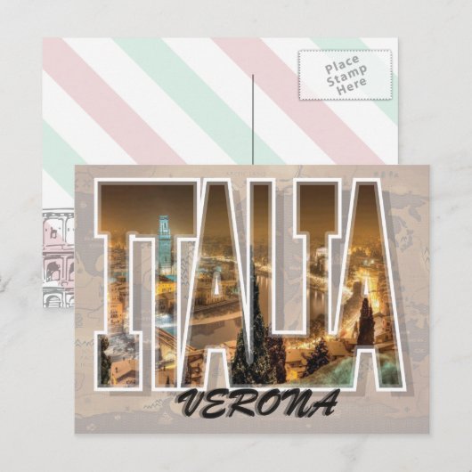 Verona, Briefkaart Italië (Voorkant / Achterkant)