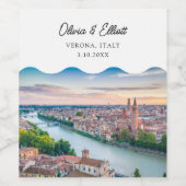 Verona bruiloft gunst gepersonaliseerde wijn label etiket (Enkel label)