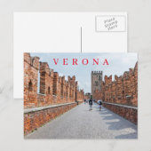 Verona Castelvecchio Bridge Walkway uitzicht brief Briefkaart (Voorkant / Achterkant)