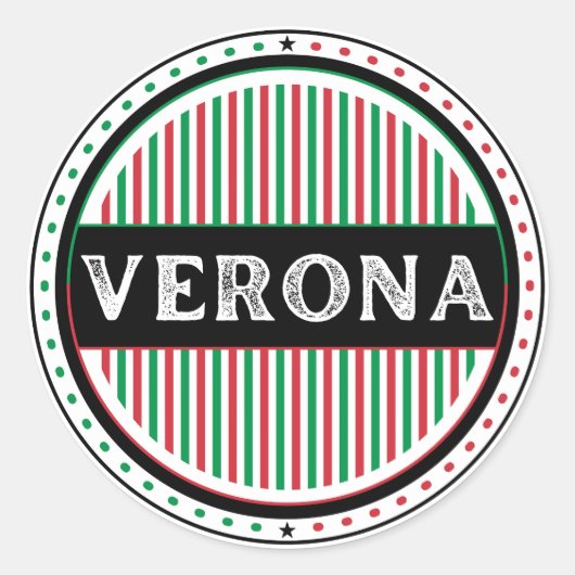 Verona City Pride Emblem – Italian Identity Ronde Sticker (Voorkant)