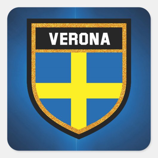 Verona Flag Vierkante Sticker (Voorkant)