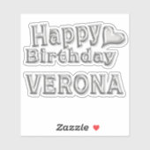 Verona Happy Birthday silver Aufkleber Sticker (Vel)